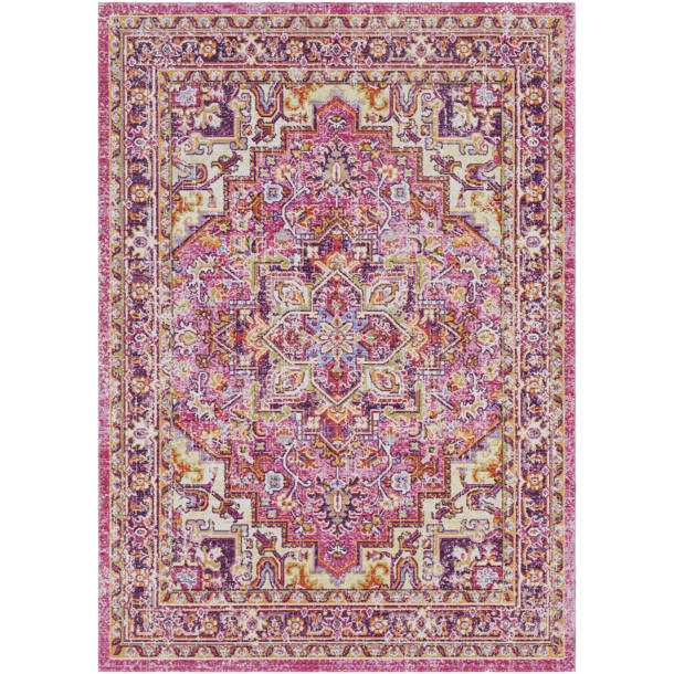 Bungalow Rose Solal Performance Pink/Blue Rug & Reviews Wayfair